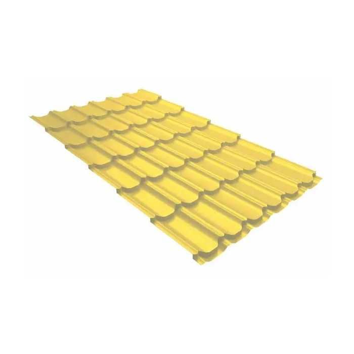 Металлочерепица Grand Line Kvinta Plus 3D PE 0,45 RAL 1018 цинково-желтый