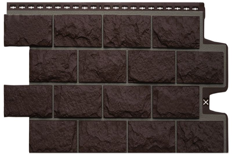 Фасадная панель Grand Line Колотый камень Design шоколадный со швом
