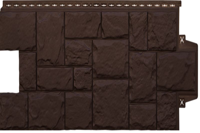 Фасадная панель Grand Line Крупный камень Classic шоколадный