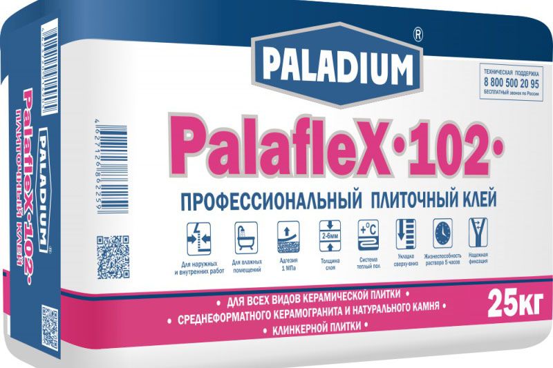 PALADIUM PalafleX-102 Палафлекс-102 ПЛИТОЧНЫЙ КЛЕЙ ПРОФЕССИОНАЛЬНЫЙ 25кг