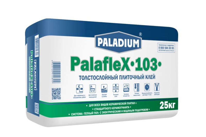 PALADIUM PalafleX-103 Палафлекс-103 ПЛИТОЧНЫЙ КЛЕЙ ТОЛСТОСЛОЙНЫЙ 25кг