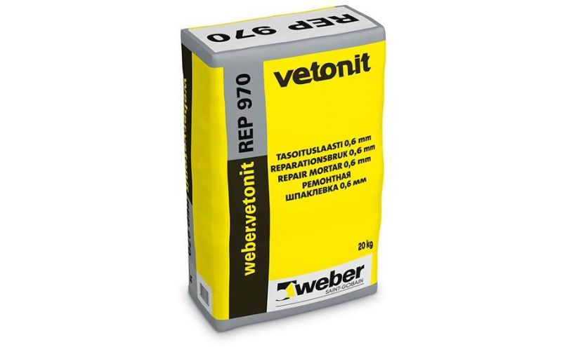Шпаклевка цементная weber.vetonit REР 970 серый, 20 кг