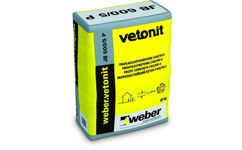 Безусадочный раствор weber.vetonit JB 600/5 P серый, 25 кг