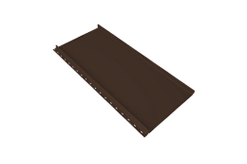 Кликфальц mini Grand Line 0,5 GreenCoat Pural BT с пленкой на замках RR 32 темно-коричневый (RAL 8019 серо-коричневый)