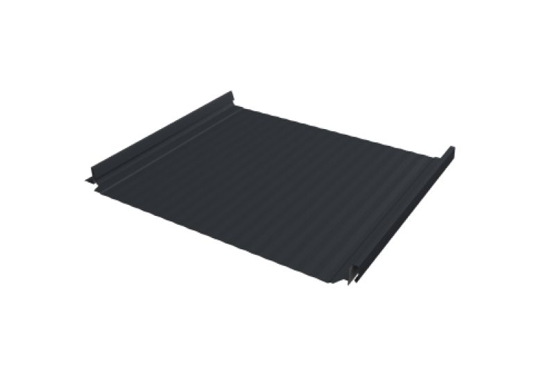 Кликфальц Pro Gofr Grand Line 0,5 Drap TX с пленкой на замках RAL 7024 мокрый асфальт