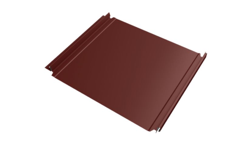 Кликфальц Double Pro Grand Line 0,45 PE с пленкой на замках RAL 3009 оксидно-красный
