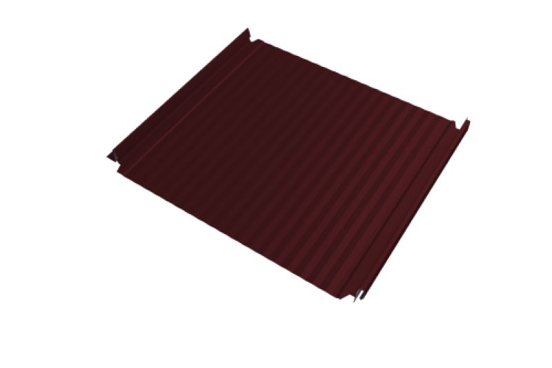 Кликфальц Double Pro Gofr Grand Line 0,45 Drap с пленкой на замках RAL 3005 красное вино