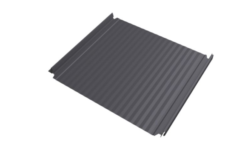 Кликфальц Double Pro Gofr Grand Line 0,45 PE с пленкой на замках RAL 7004 сигнальный серый