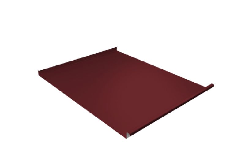Фальц двойной стоячий Grand Line 0,45 Drap TX с пленкой на замках RAL 3005 красное вино