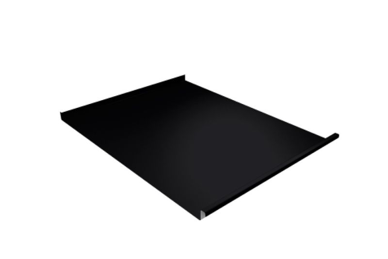 Фальц двойной стоячий Grand Line 0,45 Drap-double TX с пленкой на замках RAL 9005 черный