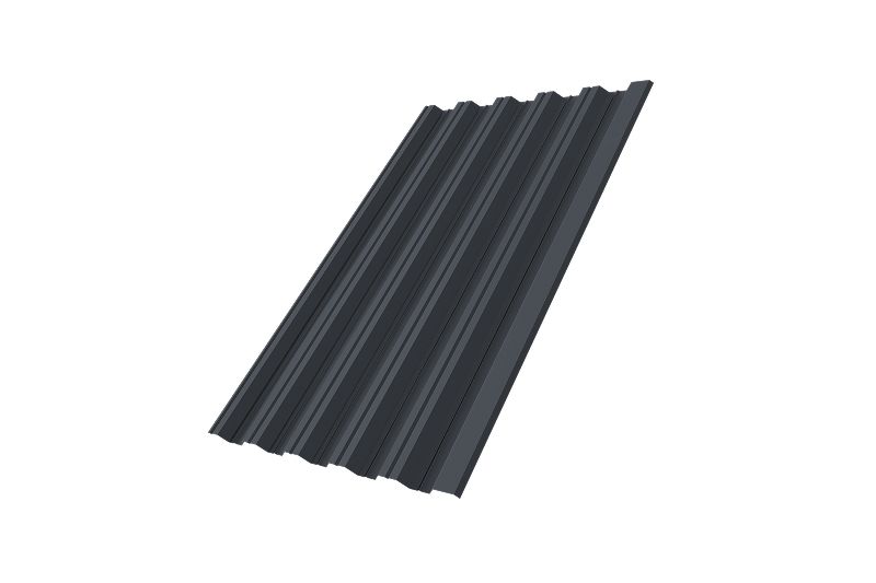 Профнастил НС35R Grand Line 0,5 Drap TX RAL 7024 мокрый асфальт