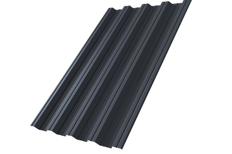 Профнастил НС44R Grand Line 0,5 PurPro RAL 7024 мокрый асфальт