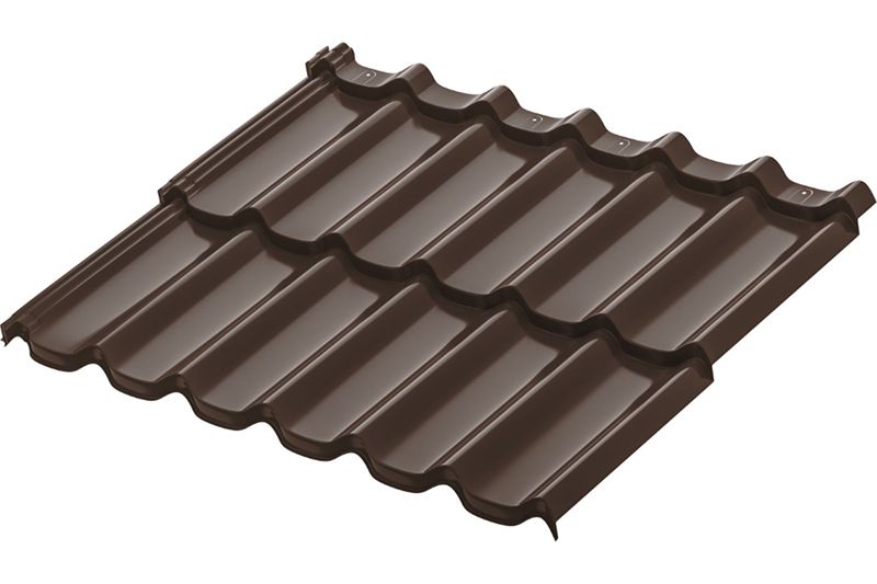 Модульная металлическая черепица Аквасистем Стокгольм XLL PE (Zn140) 0,5мм (лист  1185х875 мм) RR 32