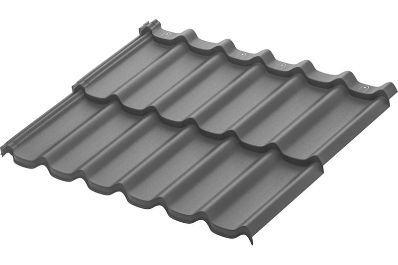 Модульная металлическая черепица Аквасистем Стокгольм XLL PU Matt (Zn180) 0,5мм Rooftop Бархат (лист 1185х875 мм) RAL 7024