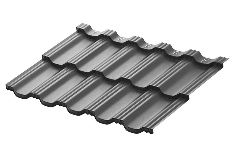 Модульная металлическая черепица Аквасистем Гётеборг XLL PE (Zn140) 0,5мм (лист 1205х765 мм) RAL 7024