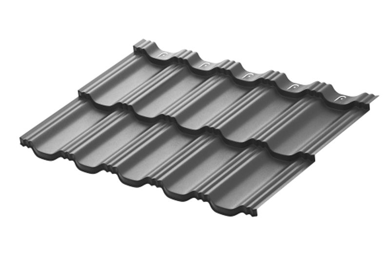 Модульная металлическая черепица Аквасистем Гётеборг XLL PU Matt (Zn180) 0,5мм Rooftop Бархат (лист 1185х865 мм) RAL 7024