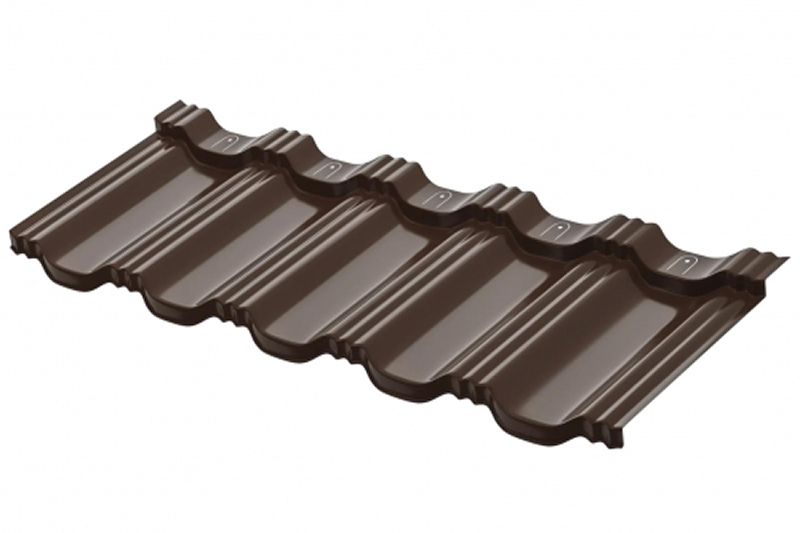 Модульная металлическая черепица Аквасистем Гётеборг PU Matt (Zn180) 0,5мм Rooftop Бархат (лист 1205х415 мм) RR32