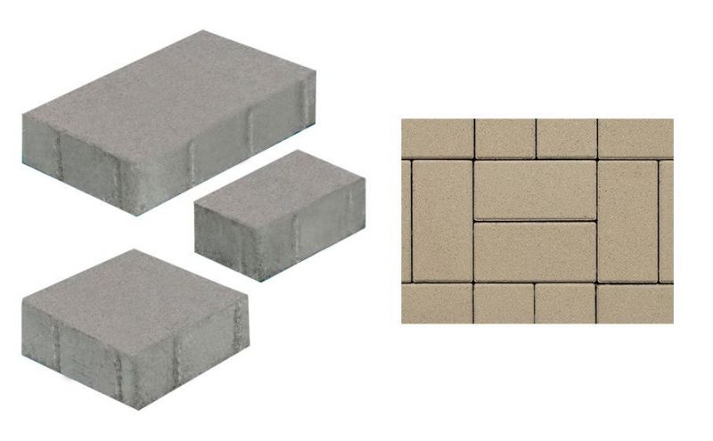Плитка тротуарная ВЫБОР комплект из 3 видов плит Старый город Б.1.Ф.6см гладкий цвет белый