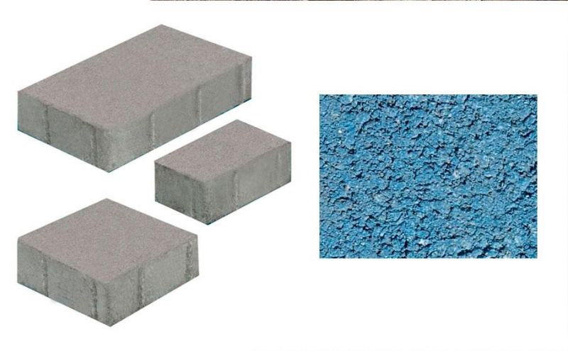 Плитка тротуарная ВЫБОР комплект из 3 видов плит Старый город Б.1.Ф.8см гладкий цвет синий