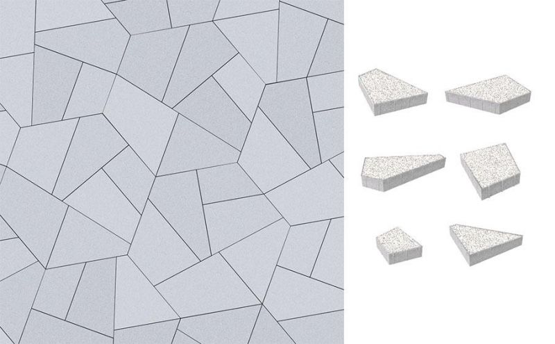 Плитка тротуарная ВЫБОР комплект из 6 видов плит Оригами 4Фсм.8 гладкий цвет белый