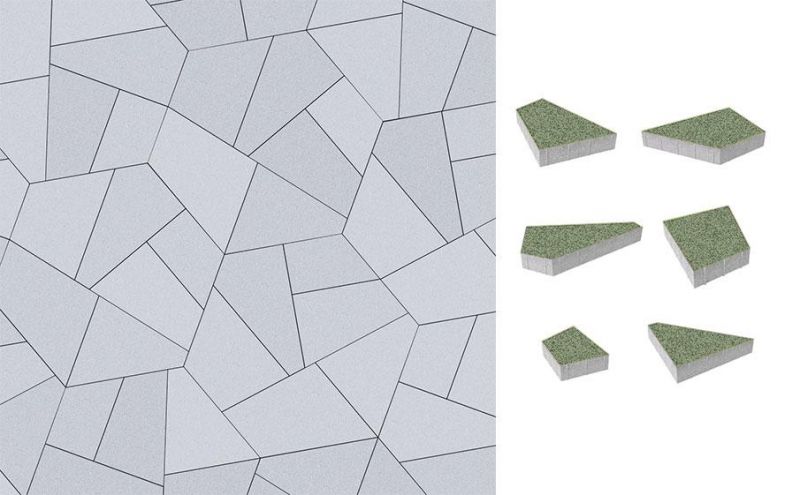 Плитка тротуарная ВЫБОР комплект из 6 видов плит Оригами 4Фсм.8 гладкий цвет зеленый