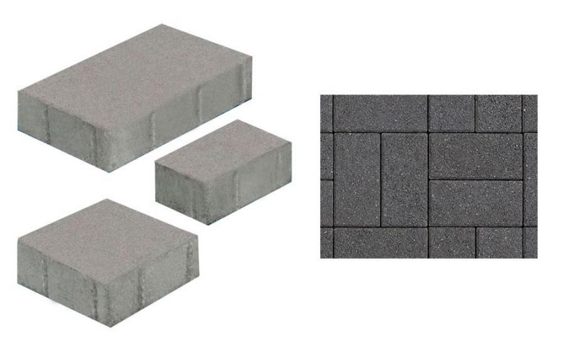 Плитка тротуарная ВЫБОР комплект из 3 видов плит Старый город Б.1.Ф.6см гранит цвет черный