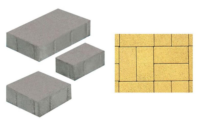 Плитка тротуарная ВЫБОР комплект из 3 видов плит Старый город Б.1.Ф.6см гранит цвет желтый