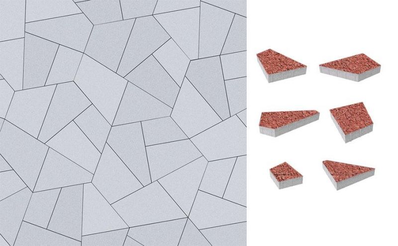 Плитка тротуарная ВЫБОР Оригами 4Фсм.8 гранит цвет красный