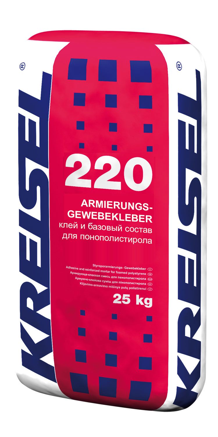 Kreisel Штукатурно-клеевая смесь для пенополистрирола 220 ARMIERUNGS-GEWEBEKLEBER, 25кг
