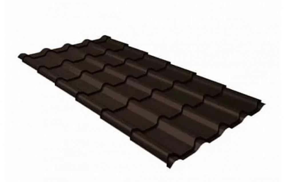 Металлочерепица Grand Line Kamea Drap ТХ RR 32 темно-коричневый