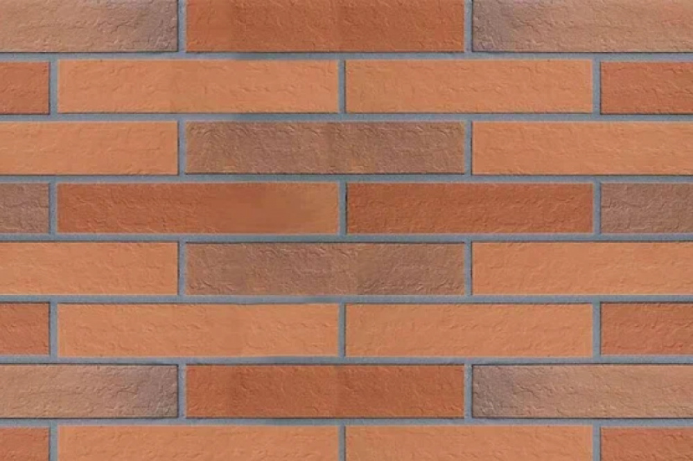 Клинкерная плитка Stroeher Keravette Chromatic 316 patrizienrot ofenbunt рельефная DF8, 240*52*8 мм