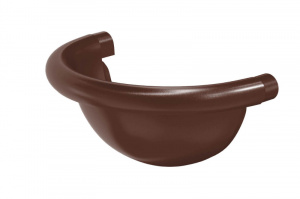 Водосточная система Aquasystem PU Заглушка желоба полукруглая, 90/125 RAL8017