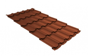 Металлочерепица Grand Line Kvinta Uno Satin Matt TX RAL  8004 терракота