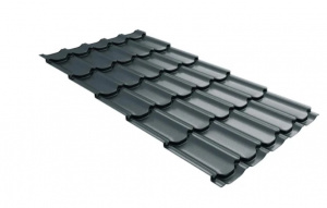 Металлочерепица Grand Line Kvinta Uno Satin Matt TX  RAL 7016 антрацитово-серый