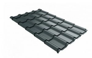 Металлочерепица Grand Line Kamea Drap ТХ RAL 7016 антрацитово-серый