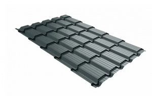 Металлочерепица Grand Line Kamea PurLite Matt RAL 7016 антрацитово-серый