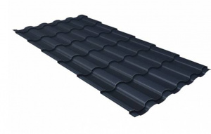 Металлочерепица Grand Line Kamea Rooftop Бархат RAL 7024 мокрый асфальт