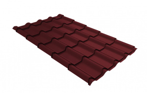 Металлочерепица Grand Line Kamea Satin Matt TX RAL 3005 красное вино