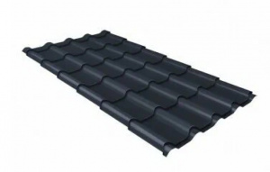 Металлочерепица Grand Line Kamea Satin Matt TX RAL 7024 мокрый асфальт