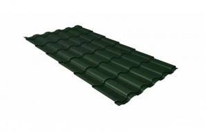 Металлочерепица Grand Line Kredo Satin Matt TX RAL 6020 хромовая зелень