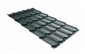 Металлочерепица Grand Line Kvinta plus Rooftop Бархат RAL 7016 антрацитово-серый