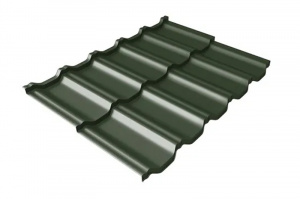 Металлочерепица Grand Line Kvinta plus 3D Satin Matt TX RAL 6020 хромовая зелень